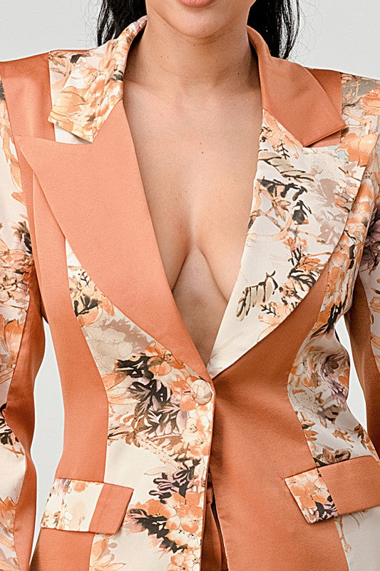 So Chic Floral Print Pant Set