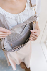 Modern + Chic Presley Oversized Sling Bag zipper pocket