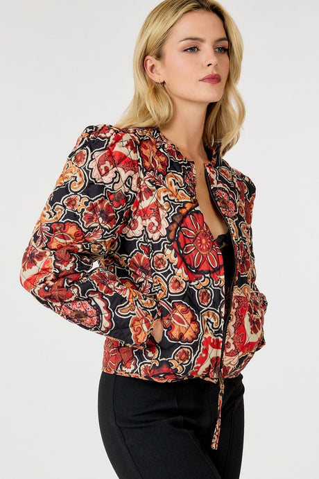 Quilted Multi-Print Jacket