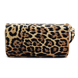 Tan Leopard Double Zip Around Wallet Wristlet back