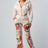 Cropped Jacket and Graphic Pants Set - Ivory