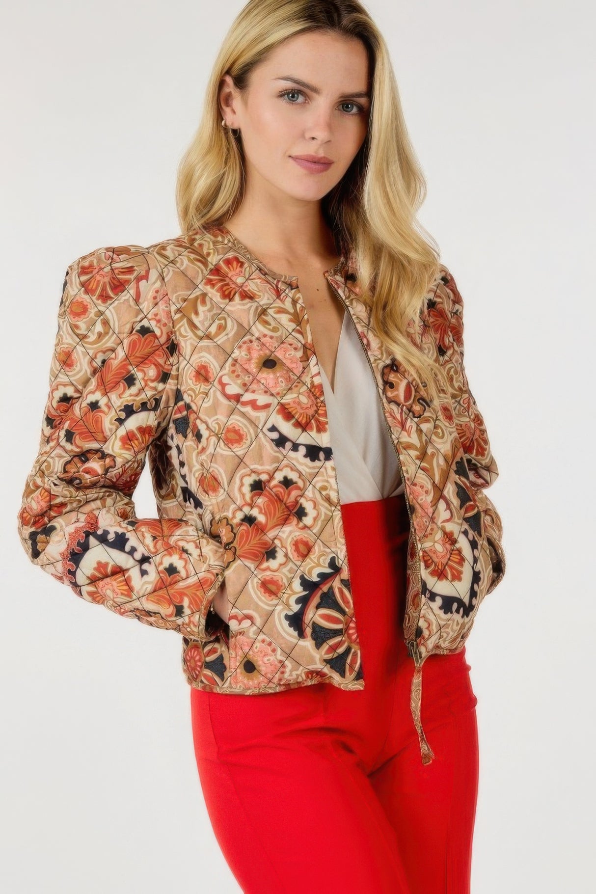 Quilted Multi-Print Jacket