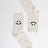 white with Black Smiley Face Crew Socks