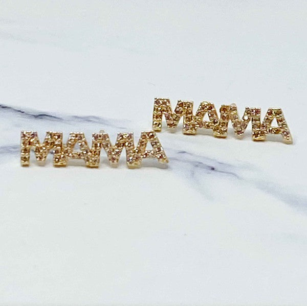 MAMA Gold Stud Earrings