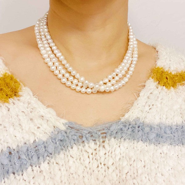 Three Strand Freshwater Pearl Necklace