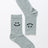 grey with Black Smiley Face Crew Socks