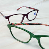 Paisley In Color Blue Light Reading Glasses close up