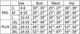 GeeGee size chart