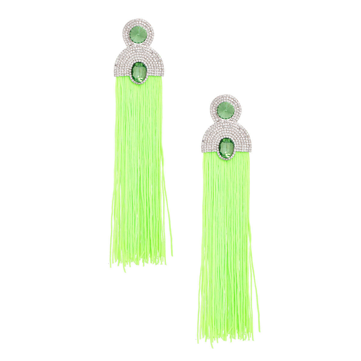 Tassel Green Long Vintage Glam Earrings for Women