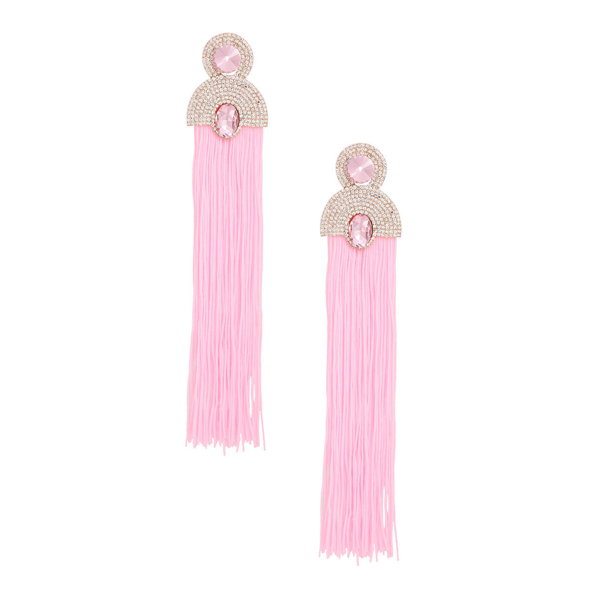 Tassel Pink Long Vintage Glam Earrings for Women