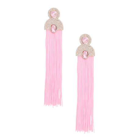 Tassel Pink Long Vintage Glam Earrings for Women