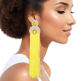 Tassel Yellow Long Vintage Glam Earrings for Women