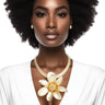 Necklace Gold Omega Daisy Pendant Set for Women