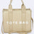 gold Small Faux Leather Tote Bag