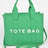 green Small Faux Leather Tote Bag