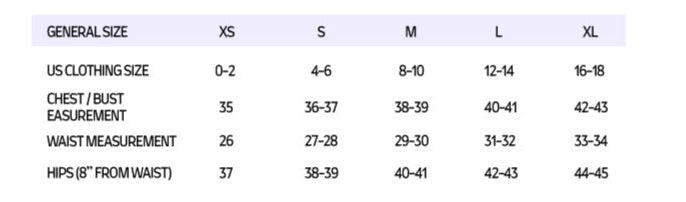 Shop Iris BAsic size chart