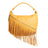 Purse Mustard Diagonal Fringe Hobo Bag for Women