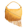 Purse Mustard Diagonal Fringe Hobo Bag for Women