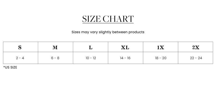 mitto shop size chart
