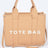 nude Small Faux Leather Tote Bag