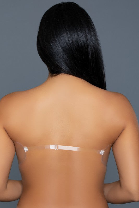 nude Strapless Bra with Clear Back Strap