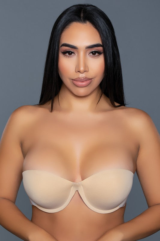 nude Strapless Bra with Clear Back Strap