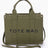 olive Small Faux Leather Tote Bag