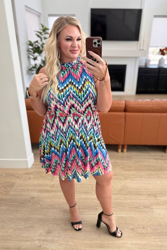 Chevron Print Dress with Shorts