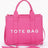 pink Small Faux Leather Tote Bag