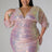 Plus Size Blush Long Sequin Long Sleeve