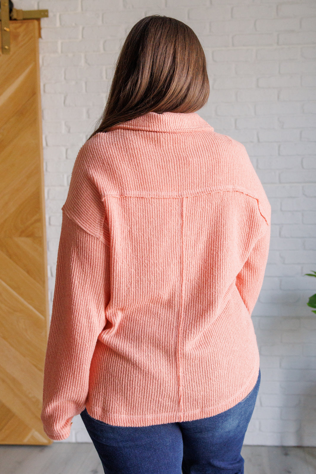 Plus Size Peachy Keen Ribbed Knit Pullover back