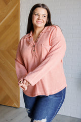 Plus Size Peachy Keen Ribbed Knit Pullover front