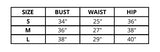 Privy Wholesale size chart