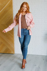 Pink Soft Corduroy Shacket