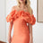 orange Tube Ruffle Off Shoulder Mini Dress