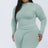 A plus size, mock-neck top and biker shorts set, perfect for a sporty and stylish look  Soft & light weight, high stretch jersey 