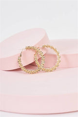 Gold Crashed Crystal Hoop Earrings