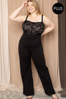 Black Lace Bust Plus Size Wide Leg Jumpsuit