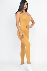 Scoop Neck Racer Back Bodycon Jumpsuit 