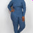 blue haze Plus Size Ribbed Mock Neck Long Sleeve Top & Leggings Set
