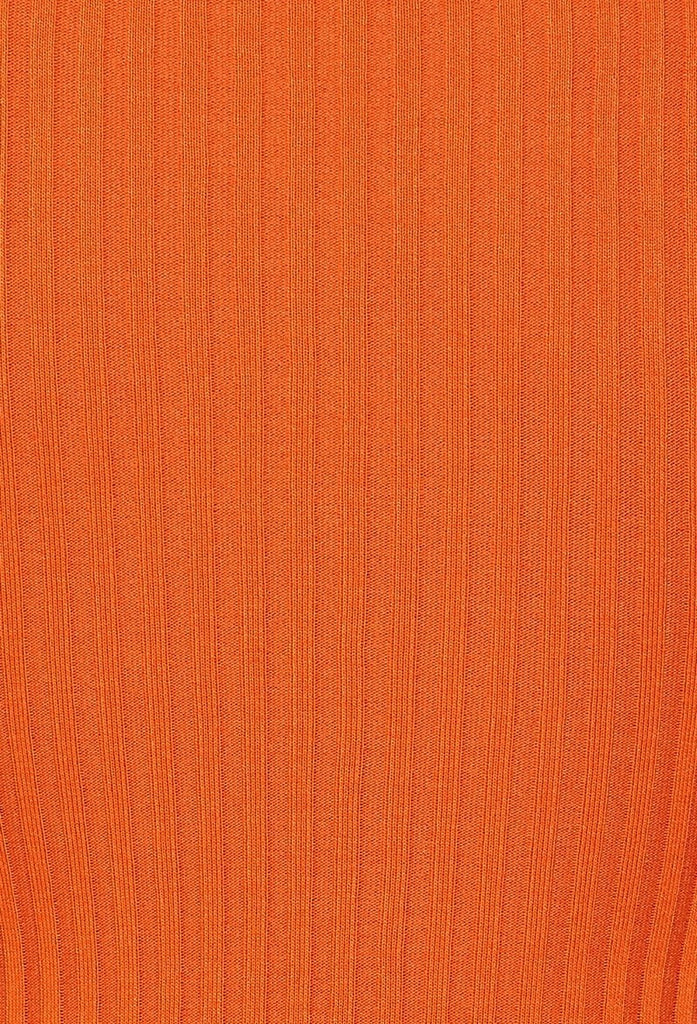 orange knit mock neck long sleeve mini dress