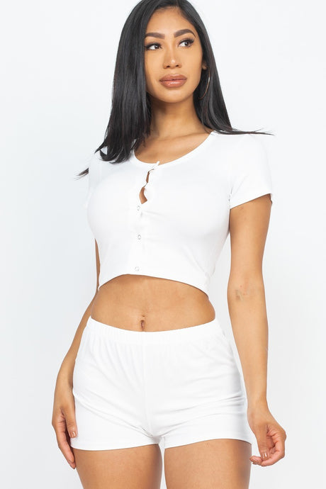 Cropped Top & Mini Shorts Set