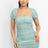 sage green Wholesale Ruched Square Neck Mini Dress