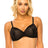 Black Youmita Striped Lace Bra