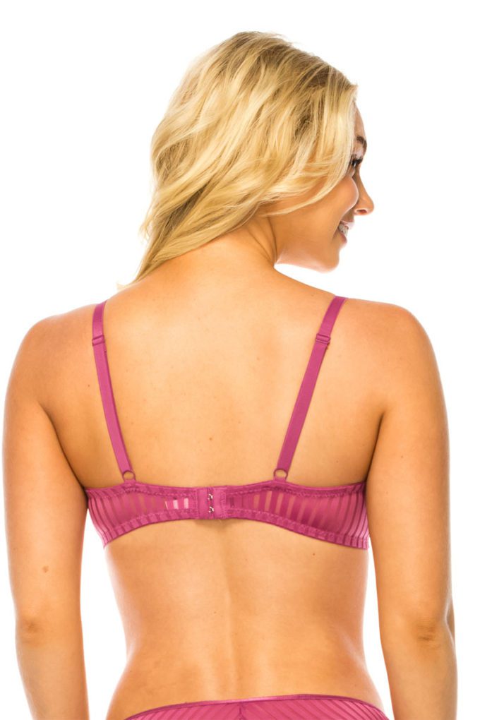 magenta Youmita Striped Lace Bra