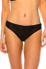 Youmita black Striped Lace Thong