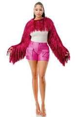 pink Shake It Up Metallic Bolero Jacket