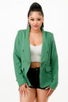 green Double Breasted Blazer Jacket