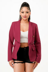 plum Double Breasted Blazer Jacket