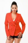 orange Double Breasted Blazer Jacket